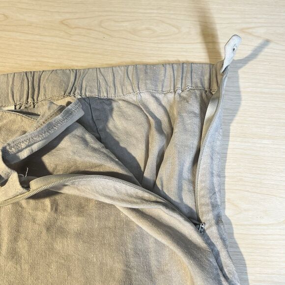 J. Jill Linen Stretch Cropped Pants XL Gray Lagenlook Boho Festival Relaxed - Picture 7 of 11